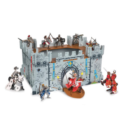 Mon premier château Papo 60006 mis en scène avec des figurines de chevaliers et cavaliers