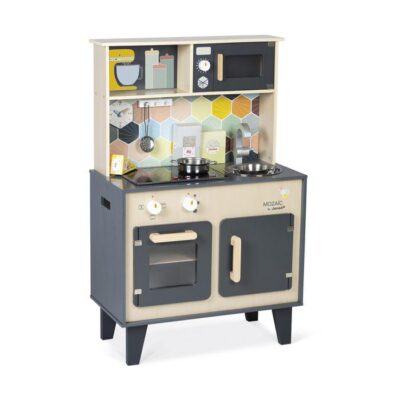 Ptit Loustic – Magasin de jeux et jouets à Saint-Étienne 5 Grande Cuisine Mozaïc Janod en bois avec four, évier et micro-ondes