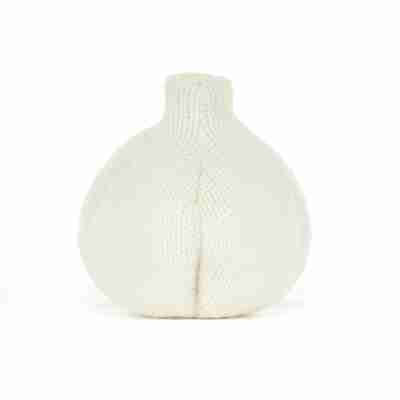 Vue arrière de la peluche Amuseables Garlic Jellycat en maille crème