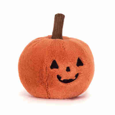 Ptit Loustic – Magasin de jeux et jouets à Saint-Étienne 1 Ooky Jack O Lantern Jellycat, peluche citrouille orange d'Halloween avec visage brodé