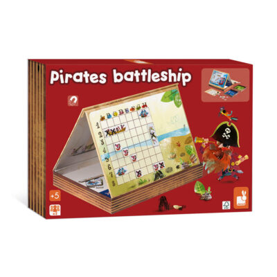 Découvrez la Bataille Navale Pirates Janod J02835, un jeu magnétique de stratégie à 2 joueurs avec 2 niveaux de difficulté, dès 5 ans.