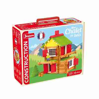 Valisette Mon chalet en bois Jeujura 8003 contenant un jeu de construction de 135 pièces