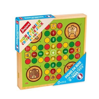 Mon premier coffret de jeux Jeujura 8110 en bois avec plateau des petits chevaux