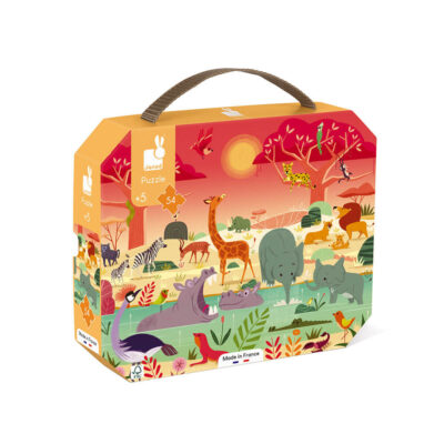 Valisette du Puzzle La Réserve Animalière Janod 54 pièces