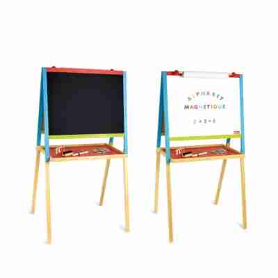 Tableau Jeujura double face avec ardoise noire et tableau blanc magnétique