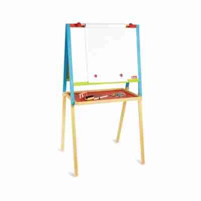 Face blanche magnétique du tableau Jeujura avec rouleau de papier et deux magnets
