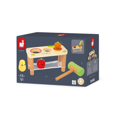 Boîte du jeu d’éveil Tap Tap Légumes Janod J03309 dès 12 mois
