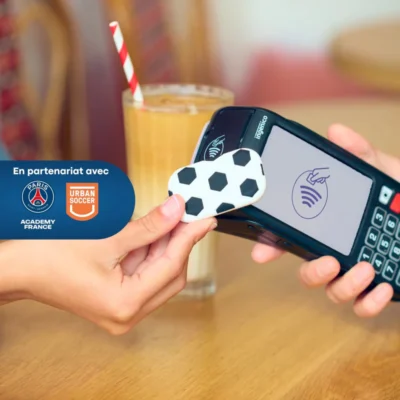 Money Walkie Foot utilisé sur un terminal de paiement sans contact